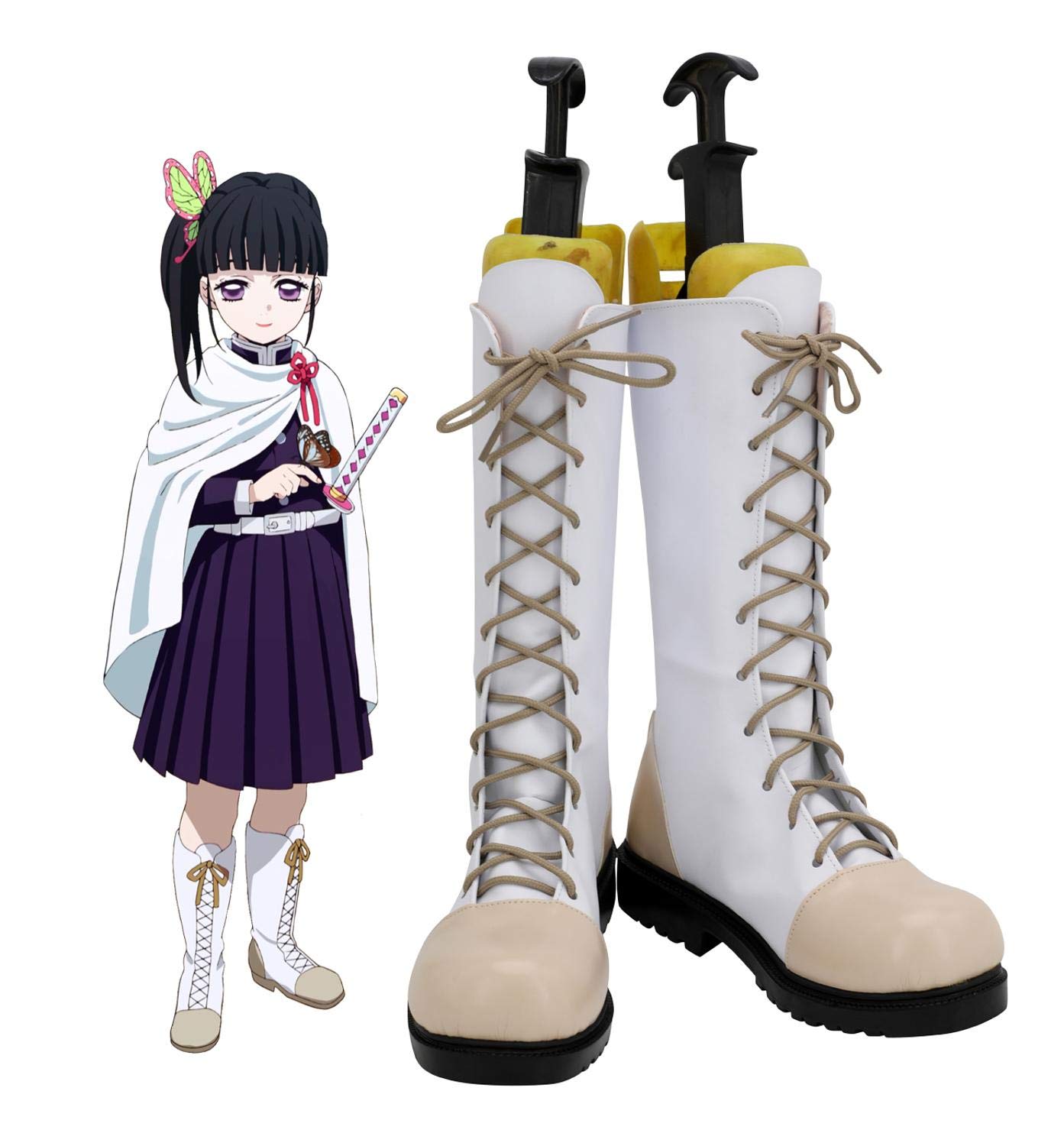 LINLINCD Cosplay wig Dämonentöter Kimetsu Nein Yaiba Tsuyuri Kanawo Cosplay Schuhe Stiefel Halloween Cosplay Kostüm Zubehör 48 Weibliche Größe