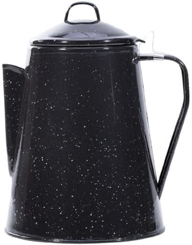 Mil-Tec Unisex – Erwachsene Emaille M.Percolator Kaffeekanne, Schwarz, Einheitsgröße