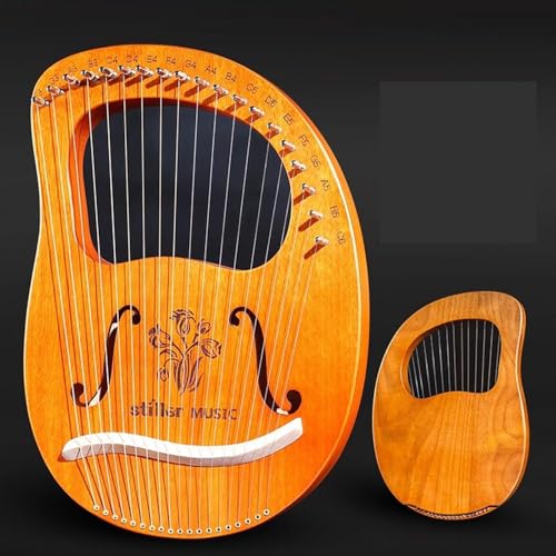 16 Saiten Harfe Instrument Tragbar Musik Lyre Harfe 19 Saiten Zither Instrument Mit Stimmschlüssel,Gigbag,Putztuch Und Picks (Color : 19-string-Case-A)