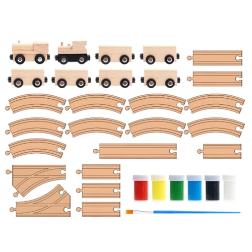 Haztholf Eisenbahnadapter-Set aus Holz, DIY, Eisenbahnzubehör für Züge – Freizeit, Spiele, Tischaktivitäten für Kinder