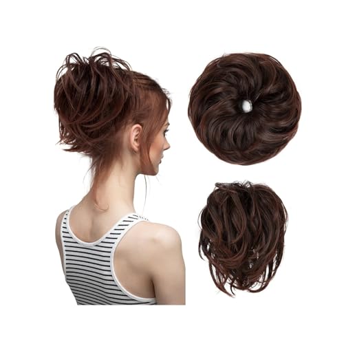 Brötchen Haarteil Synthetisches, gefälschtes, unordentliches Dutthaar, lockiges Band, Haarteil, Haargummi, Scrunchie, Wickelstück, elastisches Haar, Chignon, Cheveux, Schwanz, Hochsteckfrisur for Dame