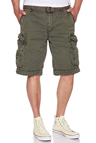 JET LAG Cargo Shorts mit Gürtel Take off 8 in den Farben Oliv, Navy, Grau, Urban Chic und Beige (hellbraun), Farbe:Oliv;Größe:W36