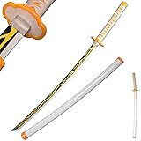 Sword Valley Japanisches Holz-Anime-Samurai-Schwert-Cosplay, Demon Slayer-Schwert 103 cm-Holzschwert--Agatsuma Zenitsu