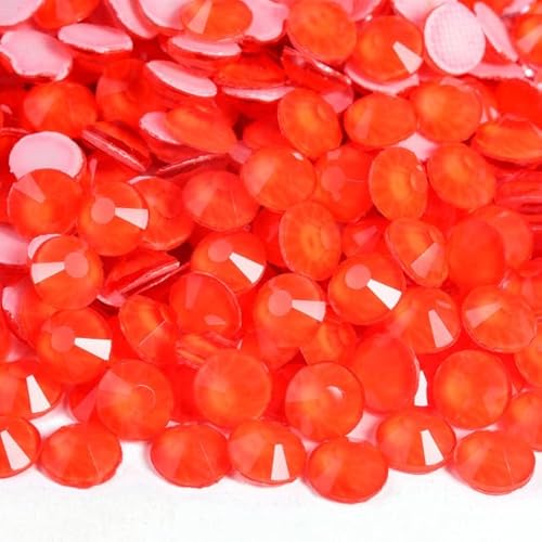 Bulk Flatback Strasssteine, Kristall Hotfix, 1440 stücke Glitter Neon Hot Fix Strass Strass Diamant DIY Nähzubehör Kristalle Diamantes(Orange,SS6)