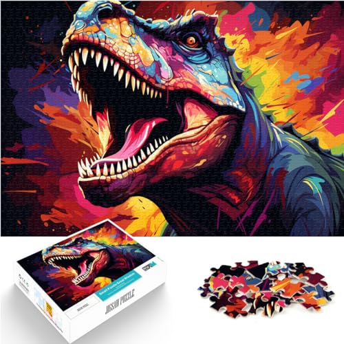 Puzzles zum Verschenken, farbenfrohe Dinosaurier-Puzzles, 1000-teiliges jedes Teil ist einzigartig – anspruchsvolles, unterhaltsames Spiel für die ganze Familie, 1000 Teile (50 x 75 cm)