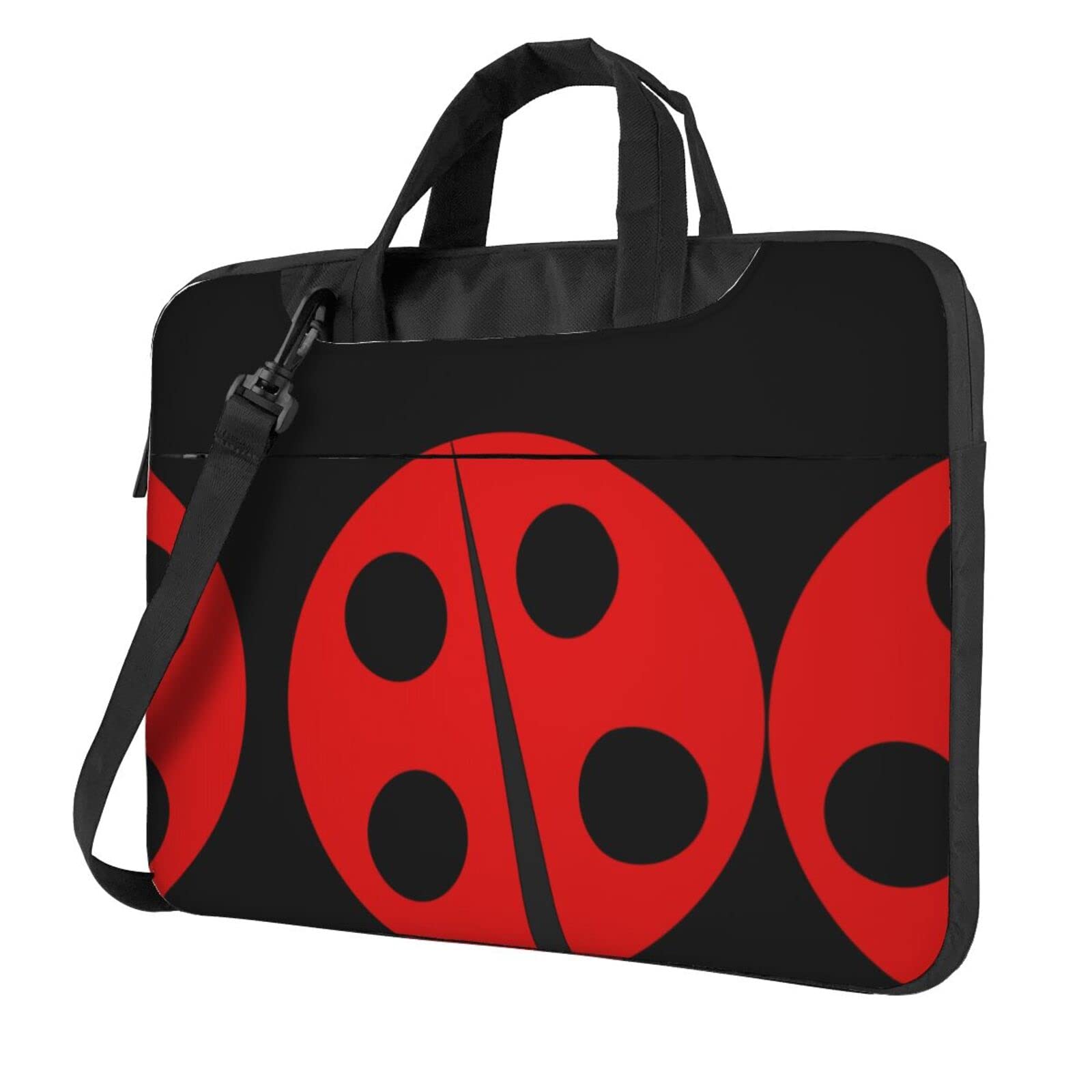 DMORJ Ladybug tragbare Laptoptasche mit Schulterriemen, Schwarz, 14 inch