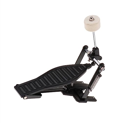 Schlagzeug pedal Einzelnes Fußpedal Mit Trommel-Wollschlägel, Einzelkettenantrieb, Ersatz Für Schlaginstrumente (Color : Bk)