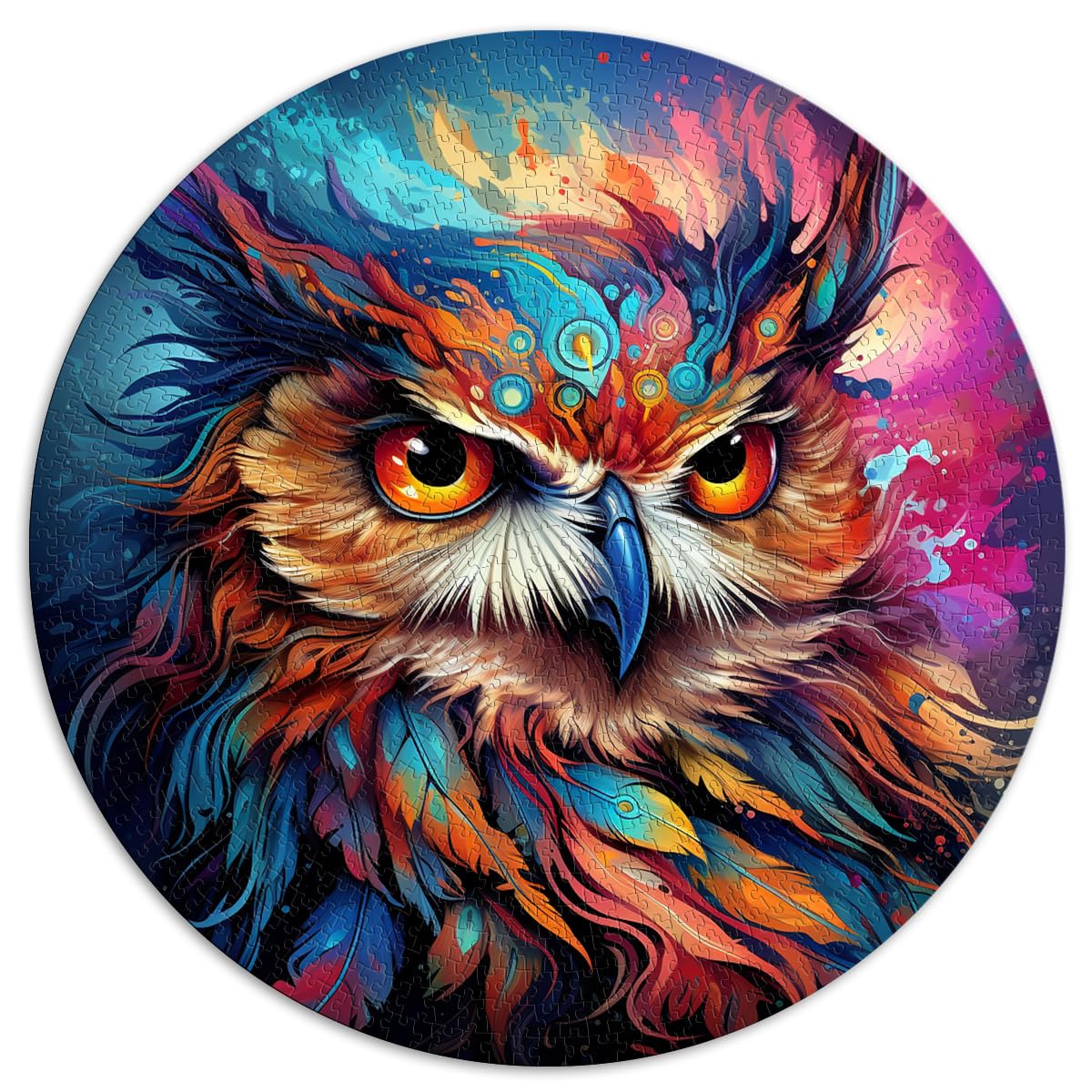 Puzzles Geschenk Fantasy Art Owl für Erwachsene 1000-teiliges Puzzle 26,5 x 26,5 Zoll Lernspiele Heimdekorationspuzzle. Familienspiel für und