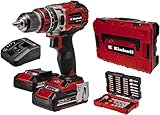 Einhell Professional Akku-Schlagbohrschrauber TP-CD 18/50 Li-i BL+ 39 (2x2,0Ah) Power X-Change (Li-Ion, 18 V, 50 Nm, Schlagzahl 28.800 min-1, inkl. 2x 2,0Ah , Ladegerät, Koffer, 39-tlg. Bit-Set)