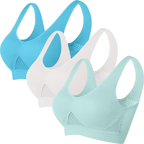 3er-Pack Sport BH Damen Ohne Buegel Push up Yoga Sports BH Klassische Bustier Soft Bequemer Bralette Fitness Dessous Crop Top für Alltag Fitness Sport Outdoor