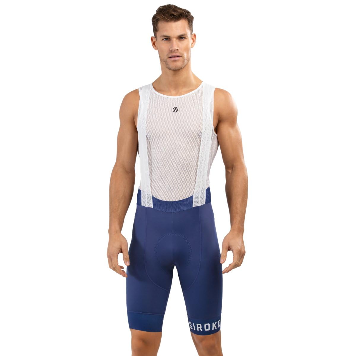 SIROKO - Fahrrad-Trägerhose BX Umbrail - M - Marineblau/Weiß