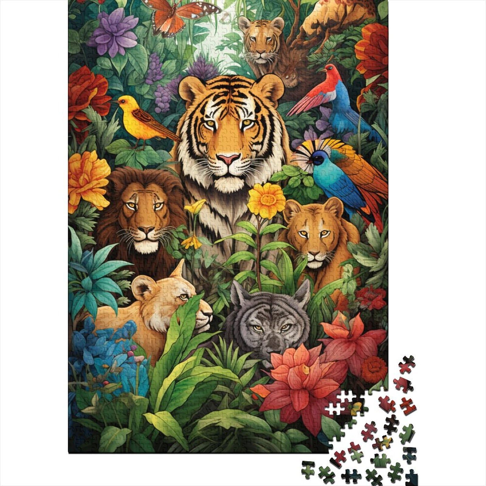 Holzpuzzle „Tierwelt“ für Erwachsene und Jugendliche von Art Jigsaw Puzzles for Adults, 500 Teile, Denksportaufgaben für Erwachsene (Größe 52x38cm)