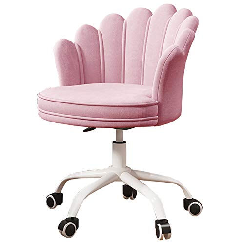 BFVAKBKYT Home Office Ergonomischer Schreibtischstuhl, Ergonomisch mit gewellter Rückenlehne und Rollen. Ergonomischer Drehstuhl for Zuhause, Bürostuhl, verstellbare Sitzhöhe: 40–50 cm.(Pink)