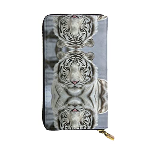 DMORJ White Tiger Leder Lange Clutch Geldbörse: 19 x 10 cm bequem leicht wasserdicht langlebig schönes Geschenk, Schwarz, Einheitsgröße, Schwarz , Einheitsgröße