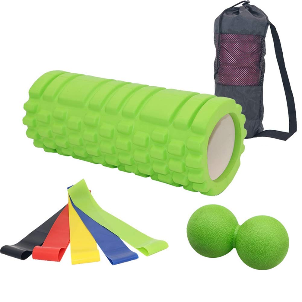 Faszienroller Rolle Für Rücken Große Schaumstoffrolle Trigger Point Foam Roller Schaumstoffrolle für tiefe Gewebemuskelmassage green,set1