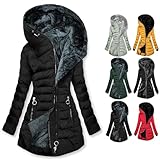 CSHE Damen Wintermantel Mantel Steppmantel Winter Jacke Lang Stepp Warm Teddyfell Elegant Silvester Geburtstag Halloween Weihnachten 2023 2024 Outfit Deko Meine Bestellungen Anzeigen