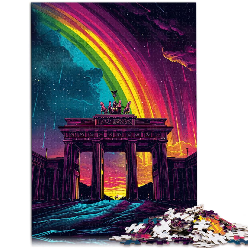 Puzzlespiele Brandenburger Tor Deutschland 1000 Puzzles für Erwachsene Holzpuzzle Wanddekoration Einzigartige Geburtstags 1000 Teile (50 x 75 cm)