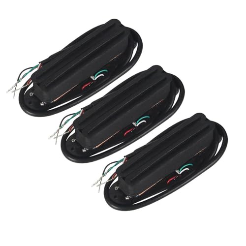 Gitarren-Tonabnehmer 3PCS SSS Pickup Set Single Coil Größe Gitarre Schiene Humbucker Pickup Heißer Dual Schienen Keramik Für Elektrische Gitarre (Color : Full Black Set)