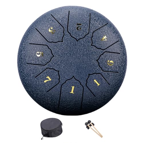 Steel Tongue Drum 8 Note 6 Inch Steel Drum Percussions Instrument With Drumsticks And For Musical Educations