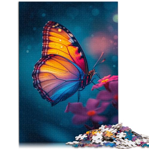 Puzzles für Erwachsene mit psychedelischem Schmetterling, 1000 Teile, Holzpuzzle, Spaß bei Aktivitäten zu Hause, Geburtstagsgeschenk, Reisegeschenk, 1000 Teile (50 x 75 cm)