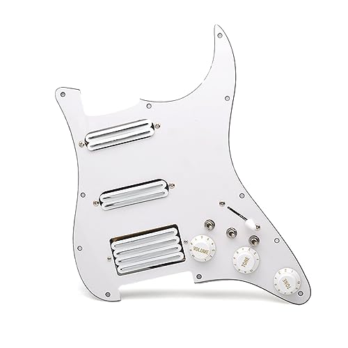 SSH High Output Loaded Prewired Scratchplate Coil Splitting 2 Humbucker Mit Coil Pickup Schlagbrett Für E-Gitarre (Color : White pickup)