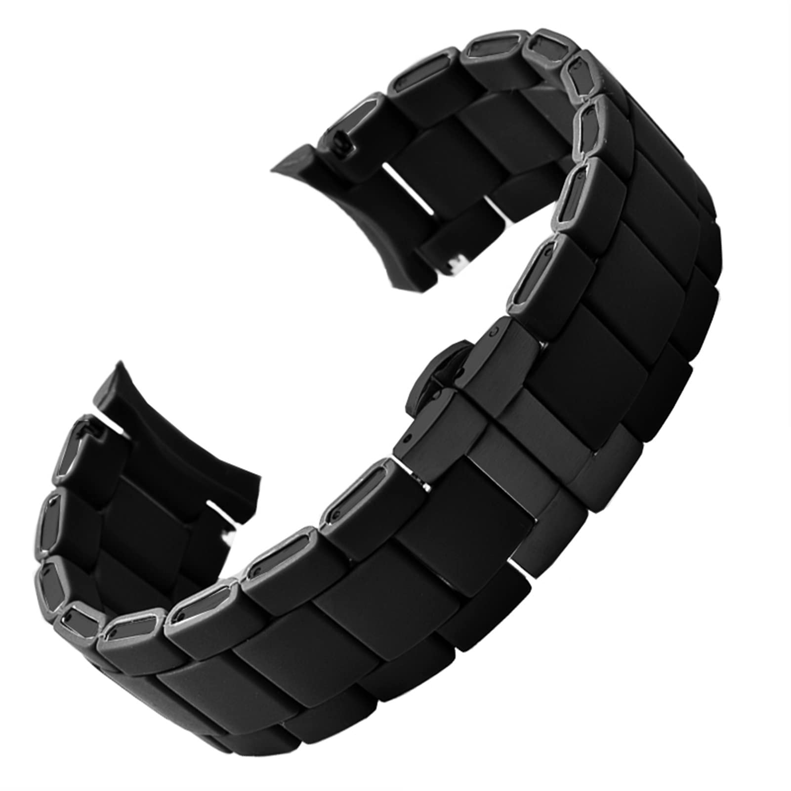 YIHANSS Weißes und schwarzes Uhrenarmband aus silikonbeschichtetem Stahl für Armani AR5905 | 5906 | 5920 | 5919 | 5859 Damen, 20 mm, Herren, 23 mm, Armband