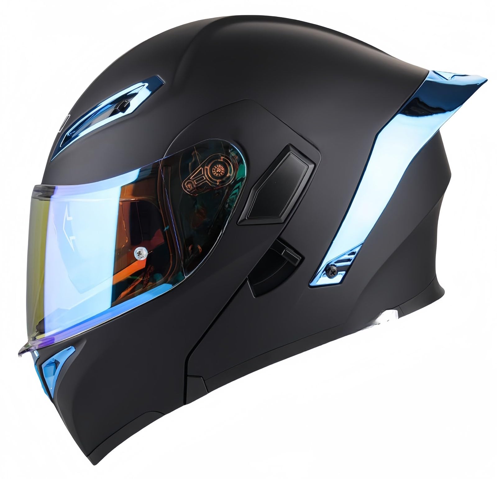 Modularer Motorradhelm, ECE-Geprüft, Hochklappbarer Motorradhelm Für Erwachsene Mit Doppelvisier Für Männer Und Frauen, Rollerhelm, Integralhelm, Doppeltes Antibeschlagvisier C,M57-58CM