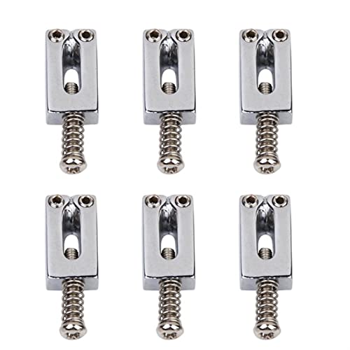 6Pcs Gitarre Flat String Code E-Gitarre Chord Block String Code Sattel Tremolo Brücke Schraube Geeignet für E-Gitarre Tune-o-matic Steg