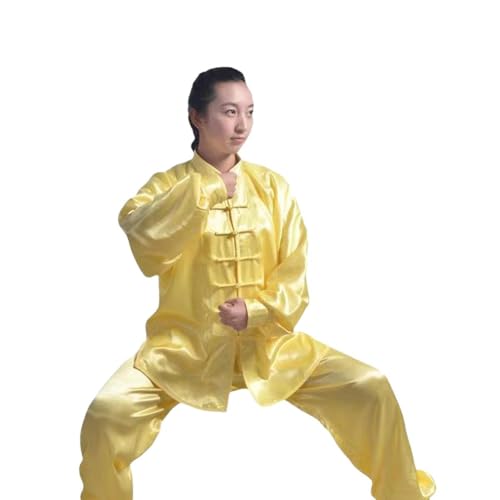 Miloyb Chinesische traditionelle Tai-Chi-Uniformen Kung Fu Kleidung Unisex SS-TJF01,Yellow-Small