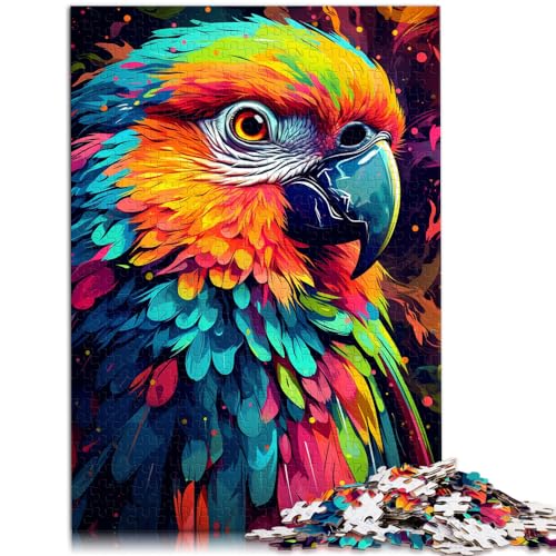 Puzzle-Geschenk, Fantasie-Puzzle mit psychedelischem Papagei, 1000 große Teile, Puzzle für Erwachsene, Holzpuzzle als Geschenk für die ganze Familie, 1000 Teile (50 x 75 cm)