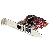 StarTech.com 3 Port PCI Express USB 3.0 Karte mit Gigabit Ethernet - 3-fach PCIe USB Schnittstellenkarte mit GbE Anschluss