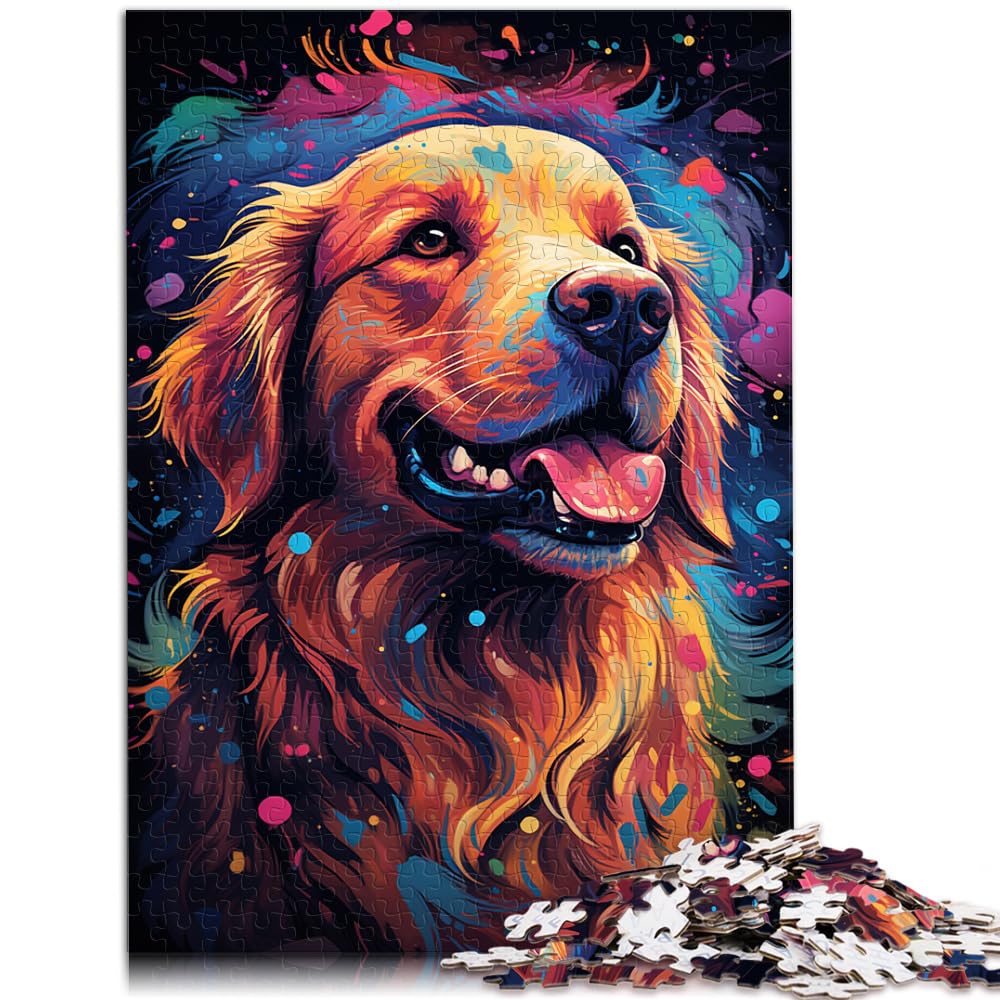 Puzzle | Puzzles Space Golden Retriever Puzzle 1000 Teile für Erwachsene, Holzpuzzle, interessantes Puzzle zur Stressreduzierung, 1000 Teile (50 x 75 cm)