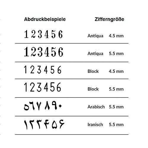 Reiner REB6KA456 Paginierstempel B6K, Schrifthöhe: 5,5 mm