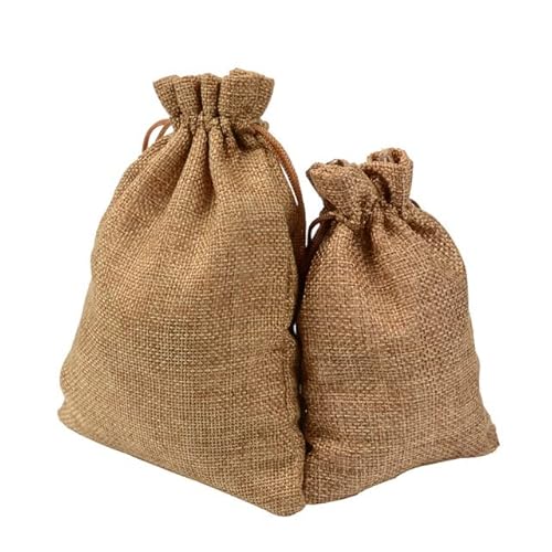 50 Teile/paket Mode Jute Kordelzug Jutebeutel Hochzeit Party Weihnachten Gefälligkeiten Geschenk Schmuck Hessische Sackbeutel Verpackung 5 Größen-dunkelgelb,7x9cm mabu,50pcs