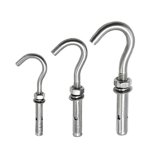 AMEEDA Offener Topfhaken Spreizbolzen 3PCS Expansion Schraube Haken Kann Gestreckt Werden Entfernt 304 Edelstahl Schnalle Haken Universal Bolzen Beweis Wasserdicht M6M8M10(M6X1PCS)