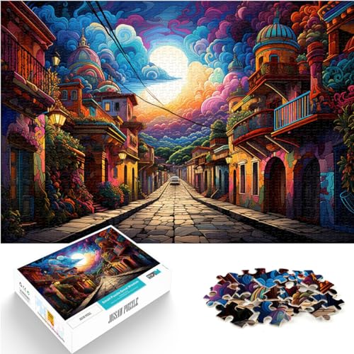 Puzzle | Puzzles Buntes Antigua Guatemala Puzzle für Erwachsene mit 1000 Teilen. Das Holzpuzzle ganze Familie und dieses