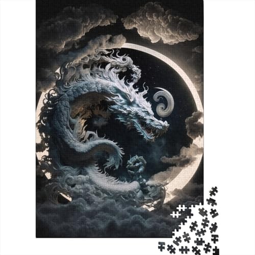 Kunstpuzzle für Erwachsene 1000 Teile Drache für Erwachsene 1000 Teile Puzzlegeschenke Familienspiele Weihnachtsgeburtstagsgeschenke (Größe: 75x50cm)