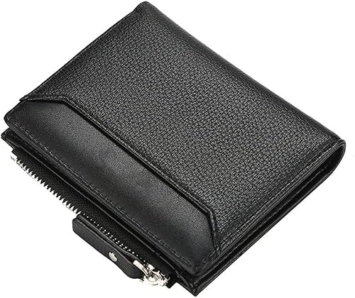 VSULZVNU Herren-Ledergeldbörse Business Bifold Short Man Geldbörse mit Münzfach, multifunktionaler Kreditkartenhalter Tasche für Männer (Farbe: A, Größe: 1,5 cm)