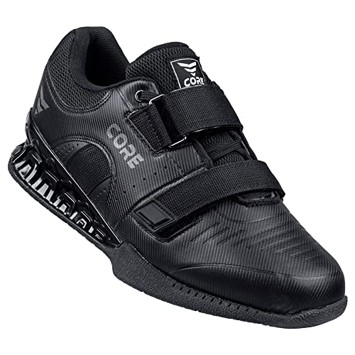 Nordcore Gewichtheberschuhe Force Black, Powerlifting & Bodybuilding Shoes, Squat Schuhe schwarz, 44 EU