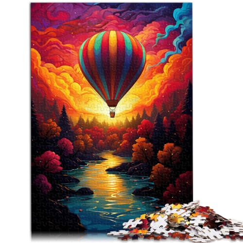 Puzzle-Geschenk, farbenfroher Psychedelischer Heißluftballon, Puzzle für Erwachsene, 1000 Teile, Holzpuzzle als Geschenkidee, 1000 Teile (50 x 75 cm)