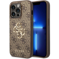 Guess PU 4G Metal Logo Case für Apple iPhone 15 Pro - brown (GUHCP15L4GMGBR)