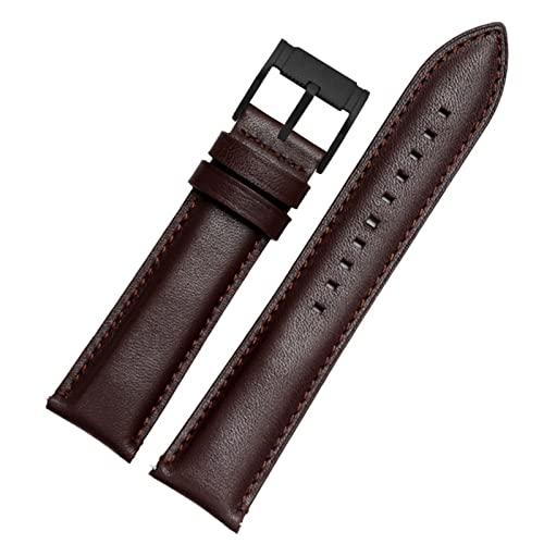 SCRUBY Für Fossil BQ2363/2453 ME3099 3052 3054 FS5380/5453 FS4735 FS4812 Kaufmannsgurt Vintage echtes Leder Uhrenband 20 22 mm(Brown black,20mm)