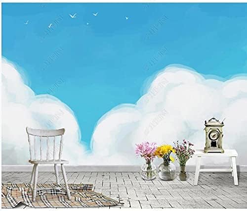 Wolken Verziert Mit Weißen Wolken Und Blauem Himmel 3D Tapeten Wanddekoration Fototapete Sofas Wohnzimmer Wandbild Schlafzimmer-200cm×140cm