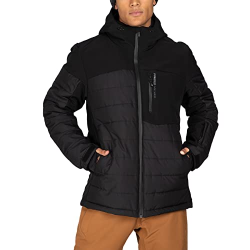 Protest Herren Winterjacke PRTMOUNT 20K Wasserdicht Und Atmungsaktiv PFC-Frei True Black M