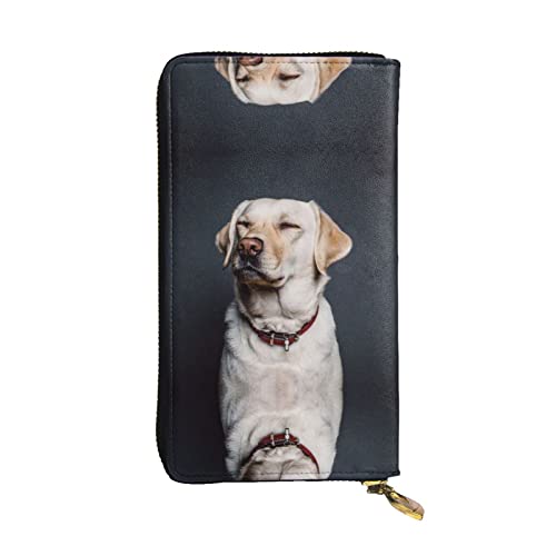 DMORJ Niedlicher Labrador Hund Leder Lange Clutch Geldbörse: 19 x 10 cm bequem leicht wasserdicht langlebig schönes Geschenk, Schwarz, Einheitsgröße, Schwarz , Einheitsgröße