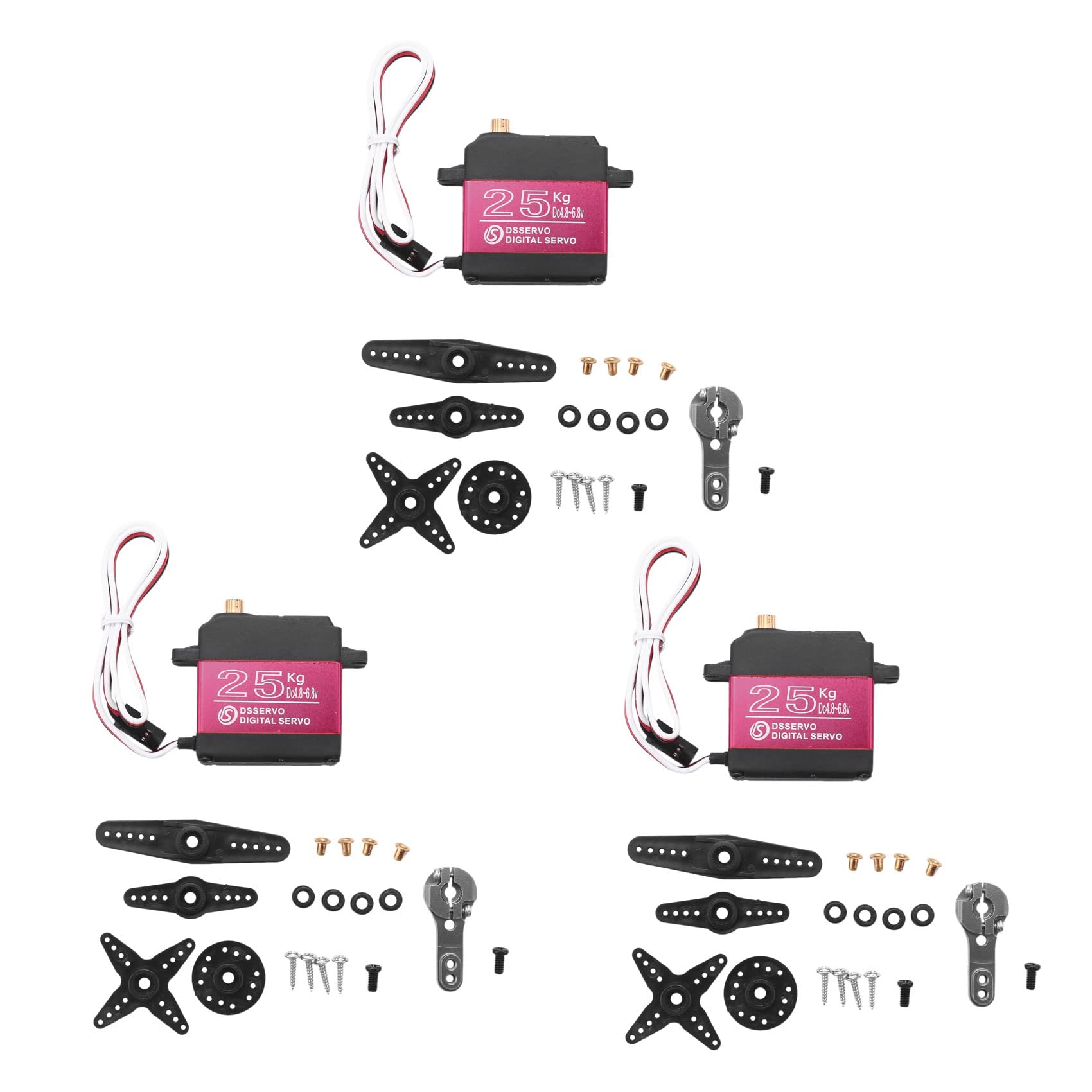 SICOSALT 3X 25KG Digital Servo Voll Metall Getriebe Hohes Drehmoment Wasserdicht für RC Auto Crawler Robot 270 °