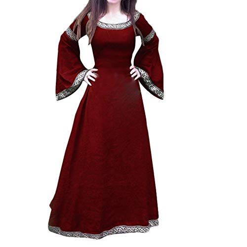 Mittelalter Kleidung Damen Renaissance Halloween Karneval Cosplay Kostüm Prinzessinen Kleid Abendkleid Halloween Kleid Kostüm Renaissance Vintage Karneval Kostüm Mode Steampunk Spitzenkleid Ärmel