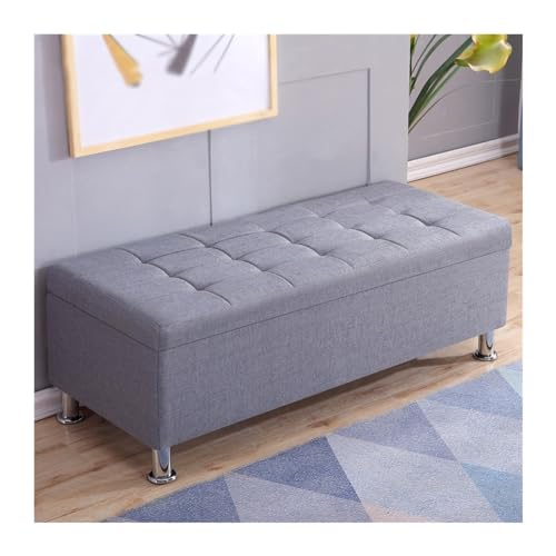 FUHAI-666 Schuhregal Rechteckiger Sofahocker, Schuhputzhocker, Nachttischhocker, multifunktionaler Aufbewahrungshocker, Hocker for Ankleidezimmer, Umkleidekabine Schuhrschrank(Grigio,90 * 30 * 35cm)