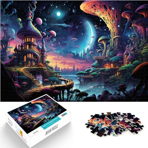 Puzzles „Die farbenfrohe Psychedelie des Bohemian Observatory“ 1000 große Teile Puzzle für Erwachsene Holzpuzzle Geschenk zum Geburtstag 1000 Teile (50 x 75 cm)