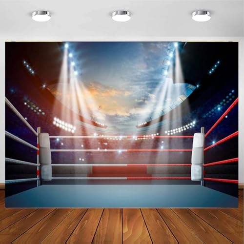 Boxen Ring Fotografie Spiel bühne Scheinwerfer interieur Stadion fitnessstudio Hintergrund männer Kampfsport Kampfsport Sport 300x200cm